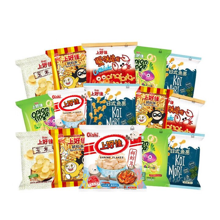 16.9元 上好佳 膨化薯片零食组合42包