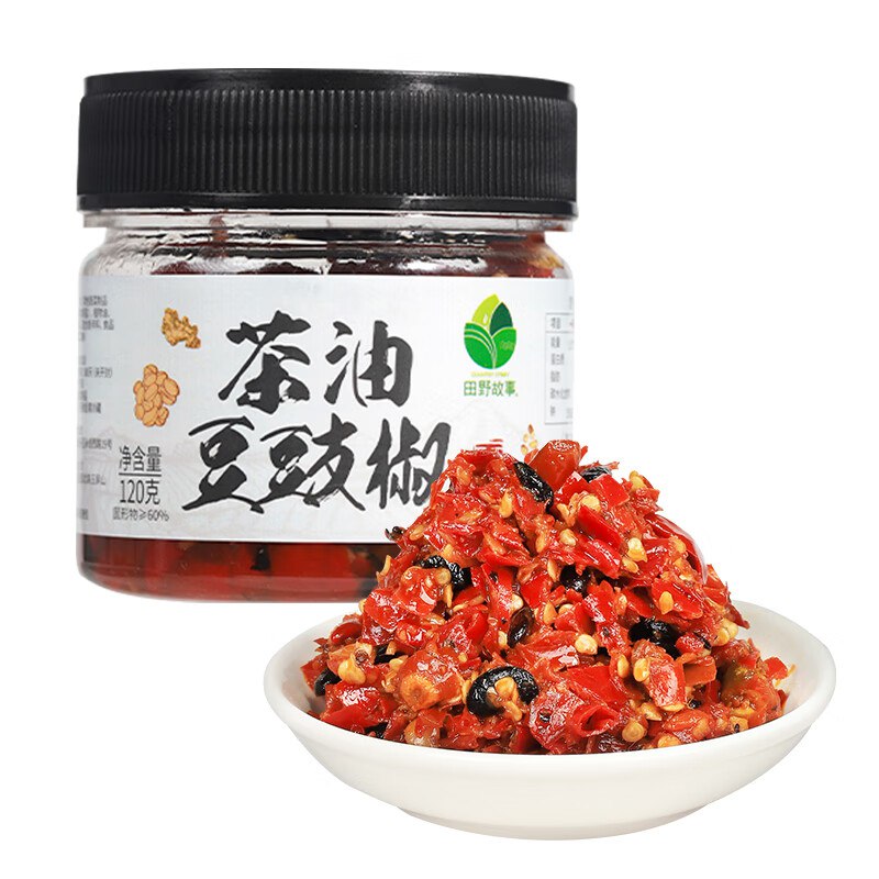 田野故事 茶油豆豉椒120g，【1.99】