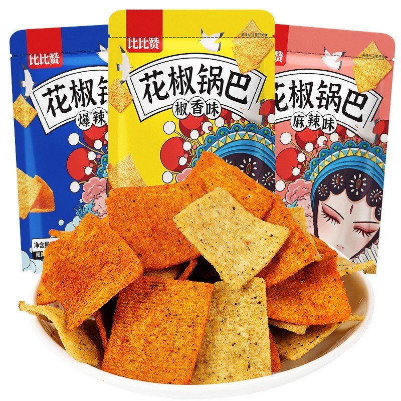 6.9元 比比赞 花椒锅巴128g*2袋