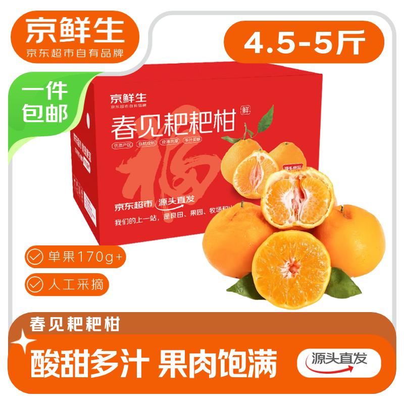 【自营】 京鲜生 四川春见耙耙柑净重4.5-5斤 单果170g+