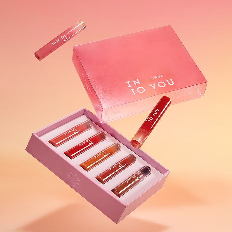 INTO YOU 迷你水雾唇釉礼盒 5支到手【39元】轻薄无感 素颜涂都好看领 